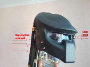 Casca Motocicleta model Pro Predator, Rara, cu Laser Rosu (pe baterie) - imagine 4