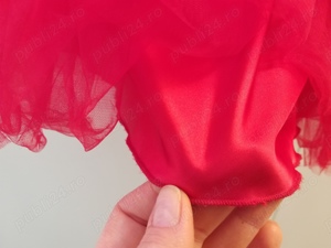 Fusta tull rosie cu fundita detasabila - imagine 3