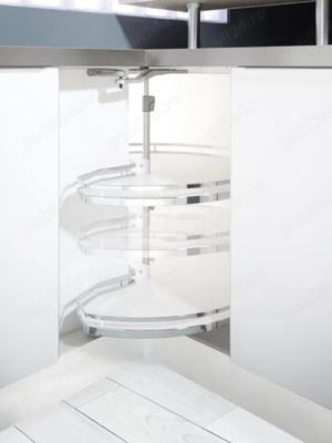 Vând carusel unitate de colț Kesseböhmer, model REVO 90 , design ARENA style (crom) - imagine 2