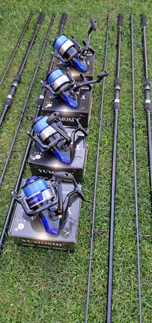 Set 4 Lansete 3,90m, 3,75 LBS + 4 Mulinete tambur 10.000  - imagine 4