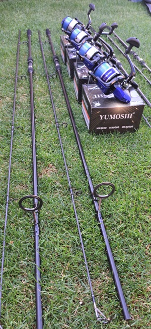 Set 4 Lansete 3,90m, 3,75 LBS + 4 Mulinete tambur 10.000  - imagine 7