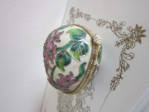 cadou rar Cutie bijuterii vintage metal emailat stil Cloisonne Franta