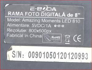 Back cover Rama Foto Digitala de 8 inch 25RON - imagine 3