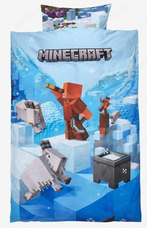 Vand Set Lenjerie MINECRAFT, Husa de Plapuma si Perna NOU Pret 199 Lei. - Produsul este NOU