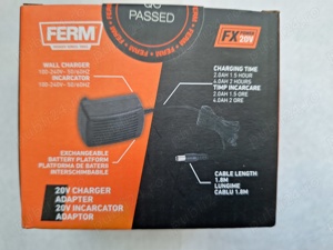 Incarcator rapid acumulatori 20V  2.4A sau 4 A,  FERM CDA1169 - imagine 4