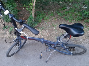 Bicicleta de calitate, Made in Romania, cadru aluminiu, pliabila, aproape noua, schimbator Shimano - imagine 6