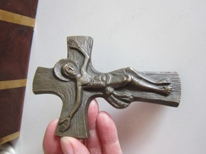 cadou rar Crucifix Cruce bronz vintage colectie Egino Weinert - imagine 3