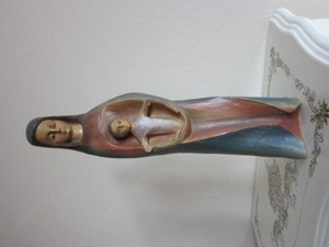 Craciun cadou rar Madonna Fecioara Maria cu pruncul design stilizat handmade Germany1970