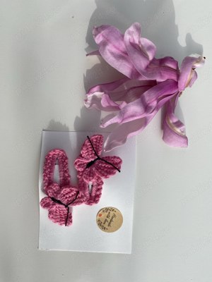 Set agrafe crosetate cu fluturasi  - imagine 3