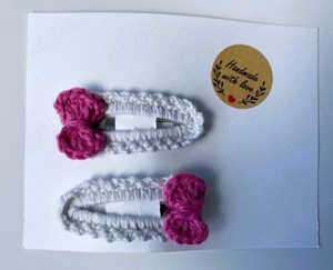 Set agrafe crosetate cu fundita - imagine 3