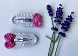 Set agrafe crosetate cu fundita - imagine 2