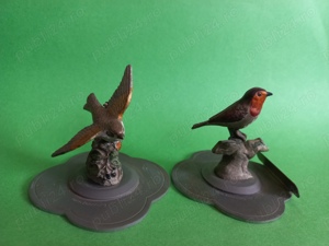 2 păsărele turnate după desene John Gould (1804-1881)