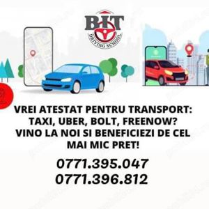 Atestate Uber Bolt Taxi Manager Transport CPC CPI si Scoala de Soferi