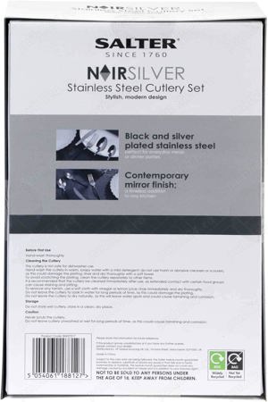 Set tacamuri Salter Noir Silver inox 16 piese - sigilat - imagine 2