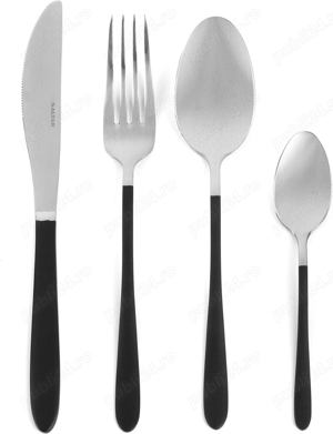 Set tacamuri Salter Noir Silver inox 16 piese - sigilat - imagine 3