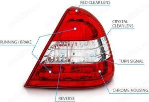 Stop stopuri triple Mercedes W202 C Class rosu clar NOU - imagine 4