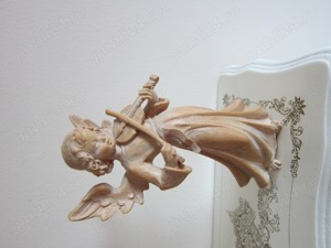 cadou rar Craciun Inger cu vioara sculptura lemn colectie Germania 1960