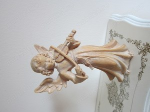 cadou rar Inger cu vioara sculptura lemn colectie Germania 1960 - imagine 6