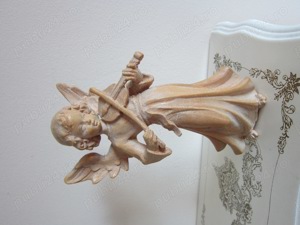 cadou rar Inger cu vioara sculptura lemn colectie Germania 1960 - imagine 7