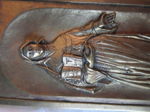 cadou rar sculptura bronz Sfanta María Soledad colectie 1960 - imagine 7