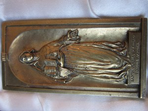 cadou rar sculptura bronz Sfanta María Soledad colectie 1960 - imagine 6