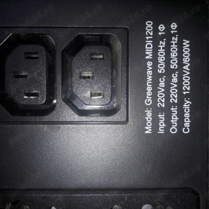 Sursa UPS neintreruptibila 220V-1200VA 600W cu doua baterii 12V 7,2Ah-la 24V - imagine 5