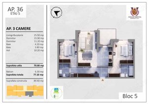 Apartament 3 camere, incalzire in pardoseala,The Grand Kristal - imagine 9