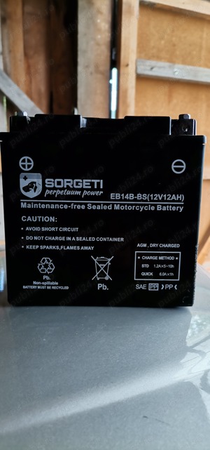 Baterie moto 12v  12ah marca Sorgeti AGM - imagine 2