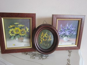 cadou rar tablouri picturi ulei semnate 3 miniaturi colectie Germania