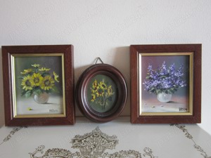 cadou rar tablouri picturi ulei semnate 3 miniaturi colectie Germania - imagine 2