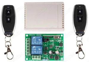 Receptor + 2 telecomenzi 220V 2 canale automatizari usi garaj porti