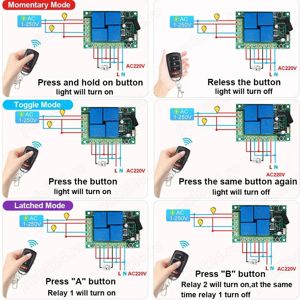 Releu telecomanda 4 relee 2 telecomenzi automatiz porti 12 sau 220V - imagine 5