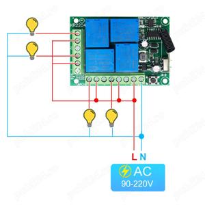 Releu telecomanda 4 relee 2 telecomenzi automatiz porti 12 sau 220V - imagine 6