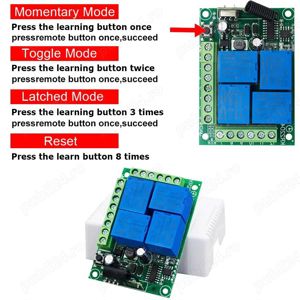 Releu telecomanda 4 relee 2 telecomenzi automatiz porti 12 sau 220V - imagine 2