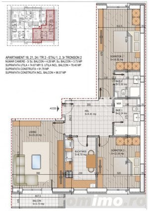 Departe de agitatie si aproape de facilitati -3 camere decomandate