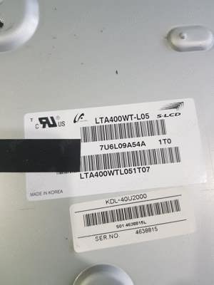 tcon 400wsc4l0.4 de pe tv Sony KDL-40u2000 - imagine 4