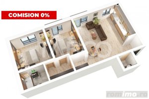 0% Comision Apartament de vanzare cu 3 camere balcon si loc de parcare