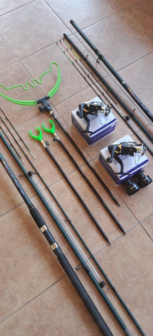 Set 2 Lansete Feeder Robinhan Power 3,90m+2 Mulinete 5000+ Suporti - imagine 3