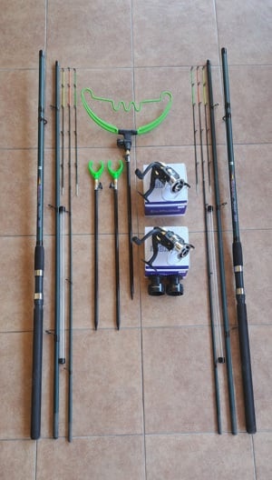 Set 2 Lansete Feeder Robinhan Power 3,90m+2 Mulinete 5000+ Suporti - imagine 2