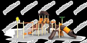 Complex de joaca pentru copii , tobogan , leagan , figurine pe arc , balansoar  - imagine 7