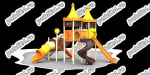 Ansamblu de joaca pentru copii , tobogan , leagan dublu  - imagine 6