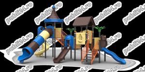 Ansamblu de joaca pentru copii , tobogan , leagan dublu  - imagine 2