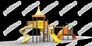 Ansamblu de joaca pentru copii , tobogan , leagan dublu  - imagine 7