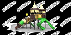 Ansamblu de joaca pentru copii , tobogan , leagan dublu  - imagine 5