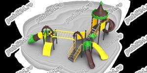 Ansamblu de joaca pentru copii , tobogan , leagan dublu  - imagine 10