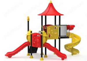 Ansamblu de joaca pentru copii , tobogan , leagan dublu - imagine 8