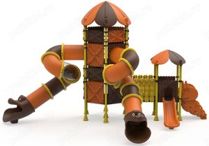 Ansamblu de joaca pentru copii , tobogan , leagan dublu - imagine 3