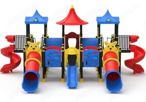 Ansamblu de joaca pentru copii , tobogan , leagan dublu - imagine 6