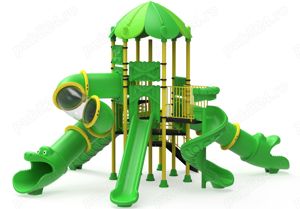 Ansamblu de joaca pentru copii topogan spirala , leagan dublu  - imagine 9