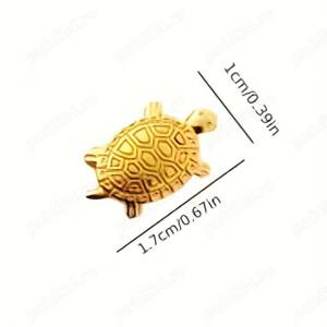 Bijuterii broscute aurii metal 1 cm statuie bogăție țestoasă de aur - Aduce noroc și prosperitate or - imagine 2